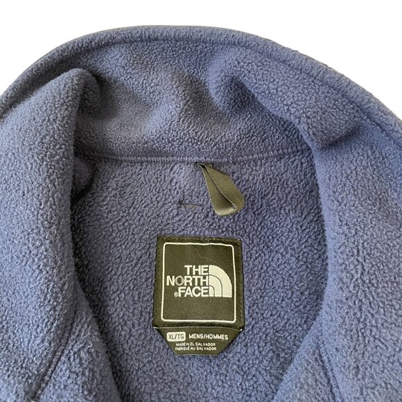 The North Face Hybrid Fleece Jacket Men's Size XL Blue with Gray Nylon Shoulders - Picture 2 of 6